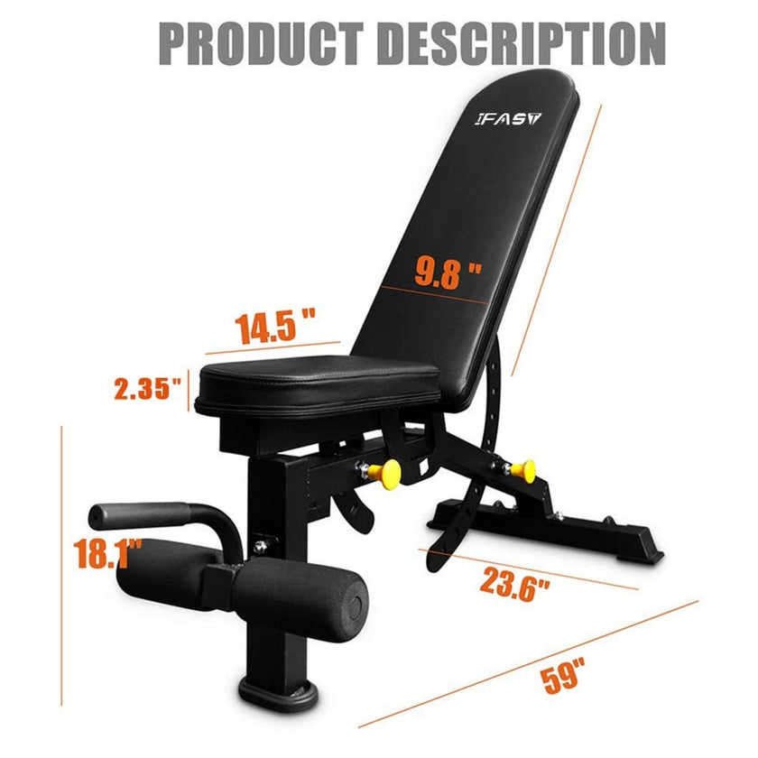 1000LBS Multi-Functional Barbell Rack Squat Power Cage With Weight Bench (SAK35822)