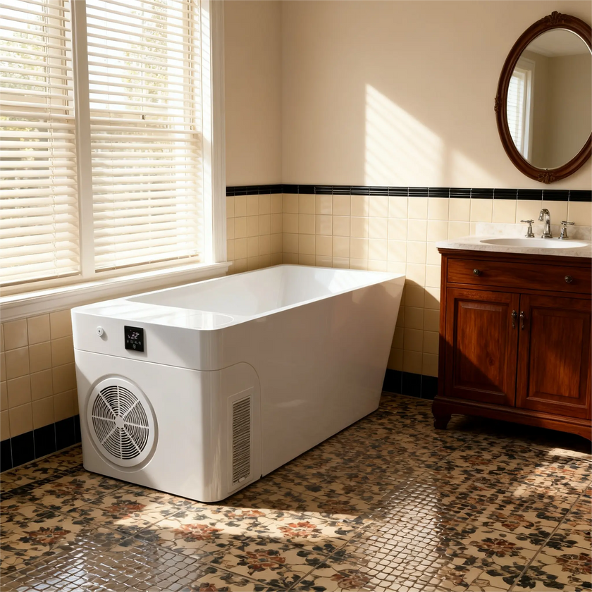 Acrylic Ice Bath Tub with Built-In Ice Machine – All-in-One Cold Plunge Spa