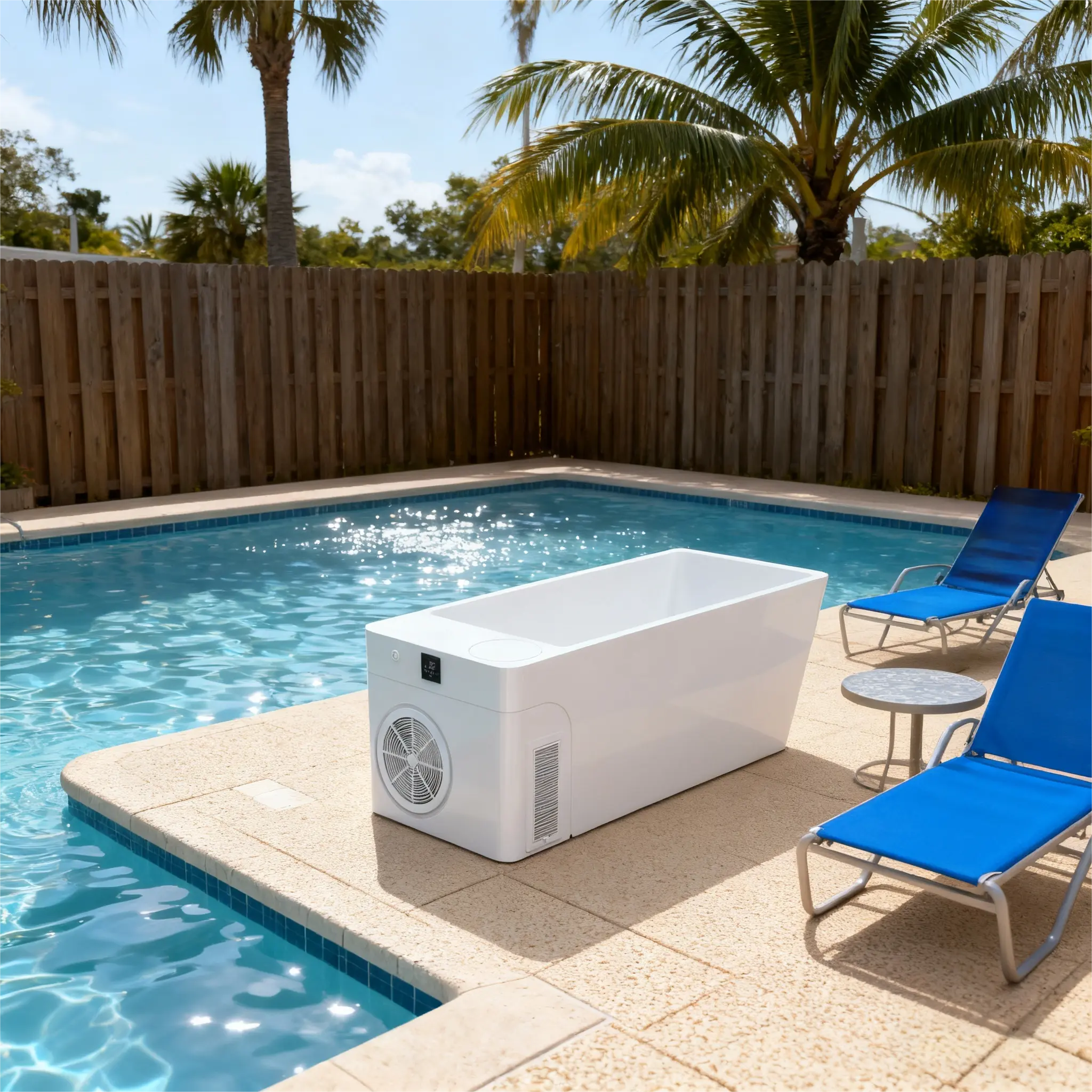 Acrylic Ice Bath Tub with Built-In Ice Machine – All-in-One Cold Plunge Spa