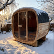 4-Person Premium Canadian Red Cedar Outdoor Traditional Steam Sauna with Tinted Glass Panels