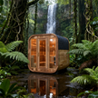 Patchwork Red Cedar Outdoor Square Sauna – Traditional Steam Kit