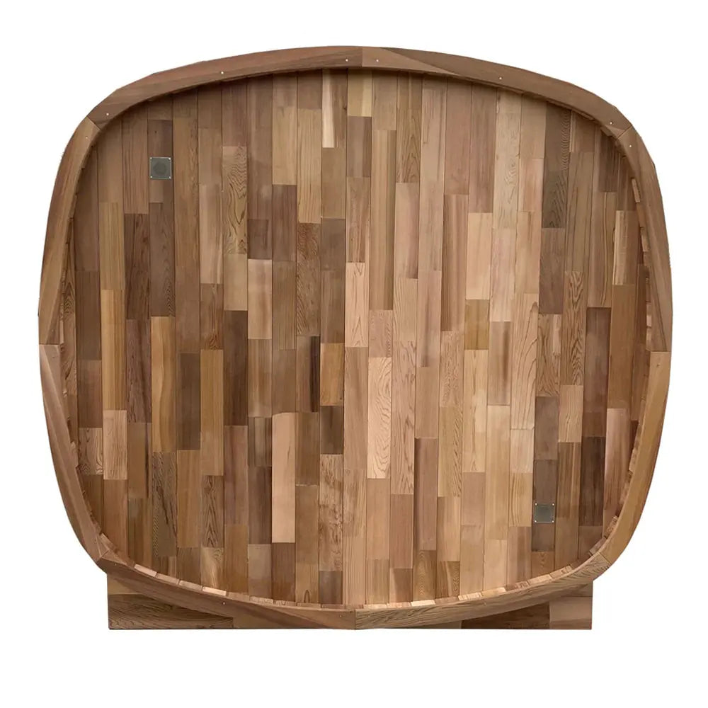 4-Person Premium Canadian Red Cedar Outdoor Traditional Steam Sauna with Tinted Glass Panels
