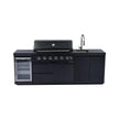 Castelle Flame 43-Inch 6-Burner 85K BTU Stainless Steel Outdoor BBQ Kitchen Island Grill With Wine Cooler, Rotisserie, And Sink (SAK19476)