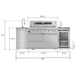 Castelle Flame 44-Inch 6-Burner 85K BTU Stainless Steel Outdoor BBQ Kitchen Island Grill With Wine Cooler, Rotisserie Kit, And Storage Cabinets (SAK97105)