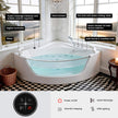Nuvia Serenity 59-Inch 2-Person Acrylic Corner Whirlpool 16-Jet Hydro Massage Bathtub With Heater Rainbow Light (SAK12058)