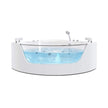 Nuvia Serenity 59-Inch 2-Person Acrylic Corner Whirlpool 16-Jet Hydro Massage Bathtub With Heater Rainbow Light (SAK12058)