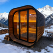 New 4-6 person Black Square Premium Thermo Spruce Wood Outdoor Sauna-FFF