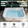 Nuvia 61-Inch 2-Person Acrylic Whirlpool Massage Bathtub With 16 Water Jets And LED Lights (SAK15780)
