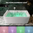 Nuvia 61-Inch 2-Person Acrylic Whirlpool Massage Bathtub With 16 Water Jets And LED Lights (SAK15780)