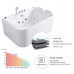 Nuvia 61-Inch 2-Person Acrylic Whirlpool Massage Bathtub With 16 Water Jets And LED Lights (SAK15780)