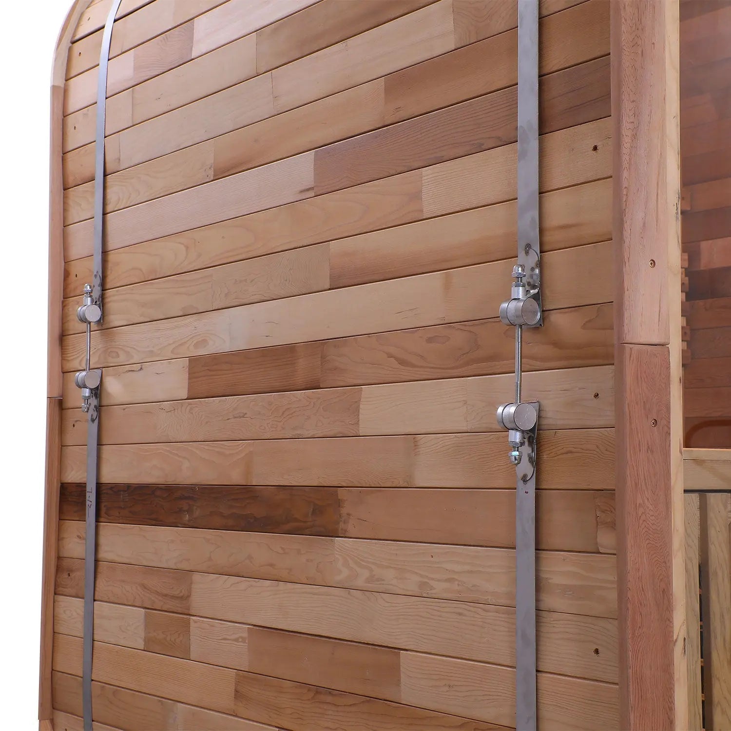Patchwork Red Cedar Outdoor Square Sauna – Traditional Steam Kit