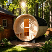 4-6 Person Outdoor Barrel Sauna - Premium White Pine Wood, All-Weather Design for Backyard Relaxation