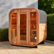 Patchwork Red Cedar Outdoor Square Sauna – Traditional Steam Kit