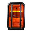 Outdoor Traditional Steam Sauna - Carbonized Spruce Wood, Tinted Glass, 6KW Heater