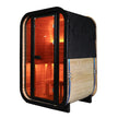 Outdoor Traditional Steam Sauna - Carbonized Spruce Wood, Tinted Glass, 6KW Heater