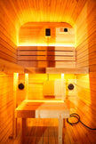 Outdoor Traditional Steam Sauna - Carbonized Spruce Wood, Tinted Glass, 6KW Heater