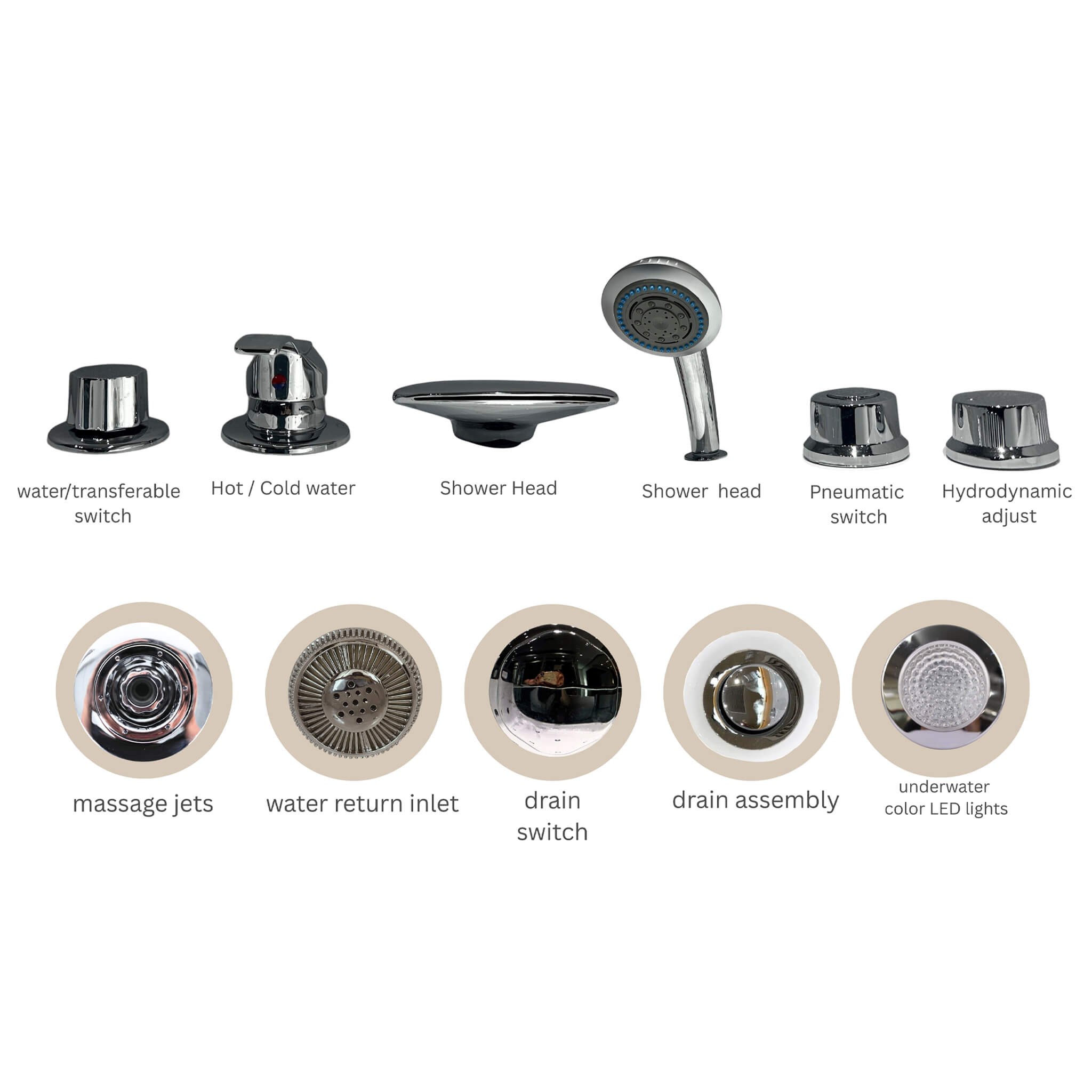 Alora 59-Inch 2-Person Luxury Corner Whirlpool Jetted Bathtub (SAK23819)