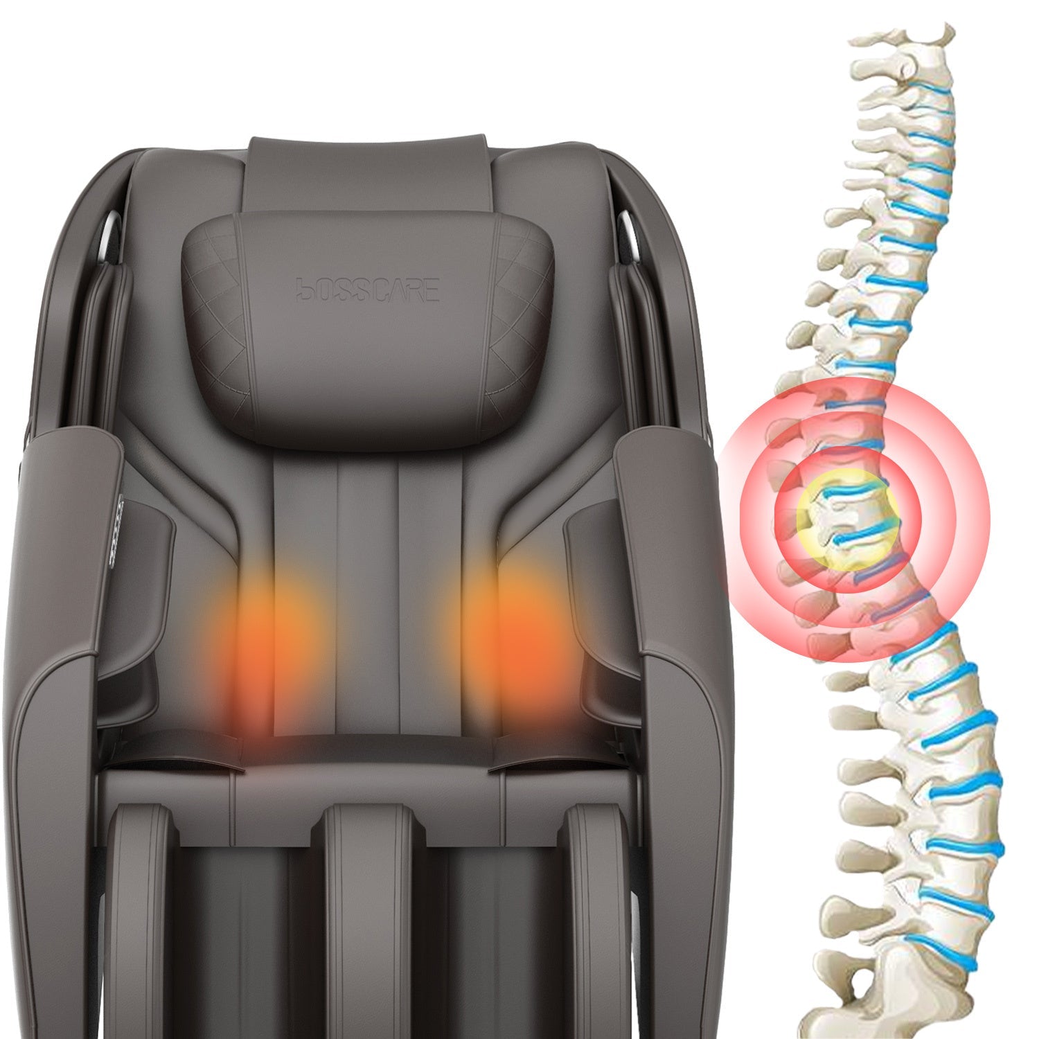 Bosscare Full-Body Zero-Gravity Leather Massage Chair With Zero Gravity And Bluetooth [GR8012] (SAK12074)