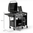 Castelle Flame 15K BTU Barbecue Propane Liquid Propane Grill With Side Burner (SAK53481)