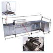 Castelle Flame 62-Inch 6-Burner Gas Outdoor Grill Island With Wine Cooler And Rotisserie (SAK31642)