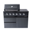 Castelle Flame Premium Black Stainless Steel 4-Burner Gas Grill With Rotisserie Kit (SAK48157)