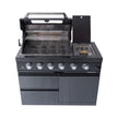 Castelle Flame Premium Black Stainless Steel 4-Burner Gas Grill With Rotisserie Kit (SAK48157)