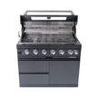 Castelle Flame Inferno Premium Black Stainless Steel 6-Burner Liquid Propane Kitchen Grill Island With Rotisserie Kit (SAK82641)