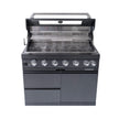 Castelle Flame Inferno Premium Black Stainless Steel 6-Burner Liquid Propane Kitchen Grill Island With Rotisserie Kit (SAK82641)