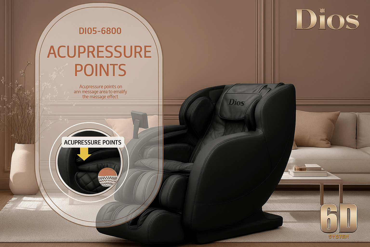 Dios 6800 6D AI Luxury Home Spa Massage Chair