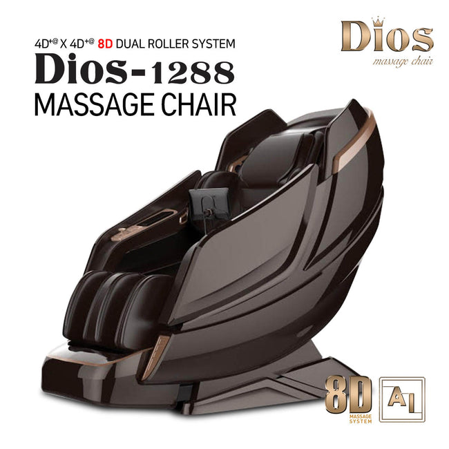 Dios Massage Chair Dual Air Tech Touch Roller SL-track with Brain Relaxation Program Dios-1288 Brown (Taupe)