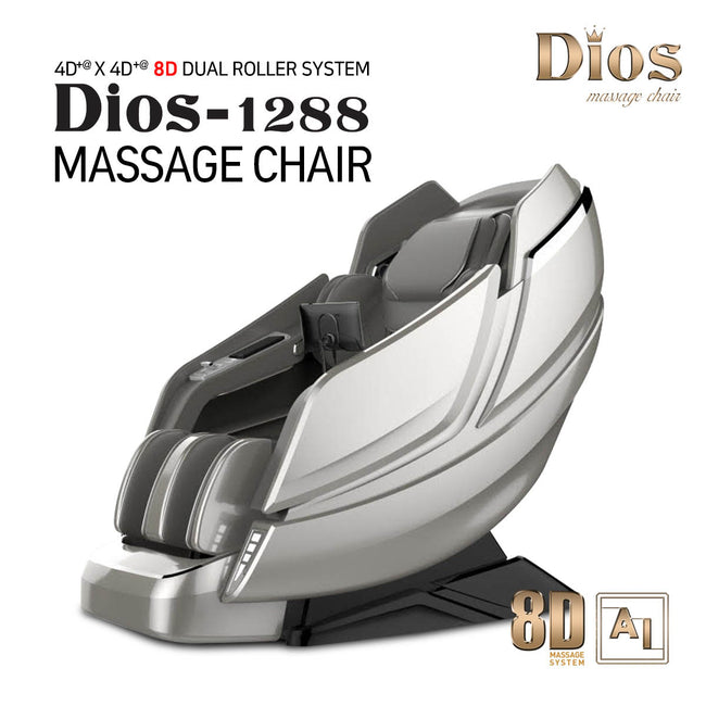 Dios Massage Chair AI Dual Air Tech Touch Roller SL-track with Brain Relaxation Program Dios-1288 Gray