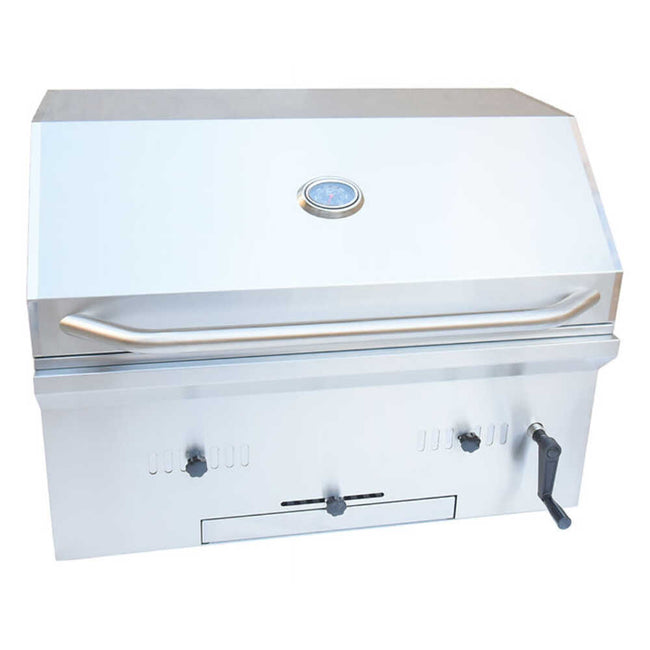 KoKoMo Grills Premium Built-In Charcoal Grill With 304 Stainless Steel And Adjustable Heat Tray, 32
