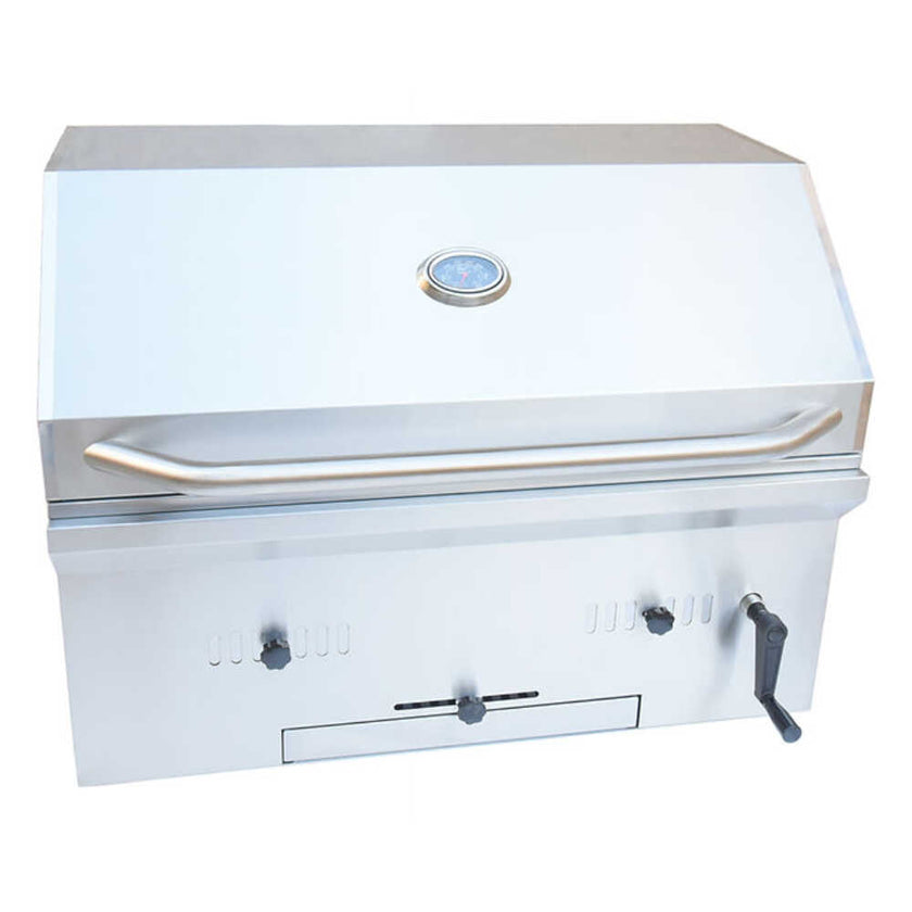 KoKoMo Grills Premium Built-In Charcoal Grill With 304 Stainless Steel And Adjustable Heat Tray, 32