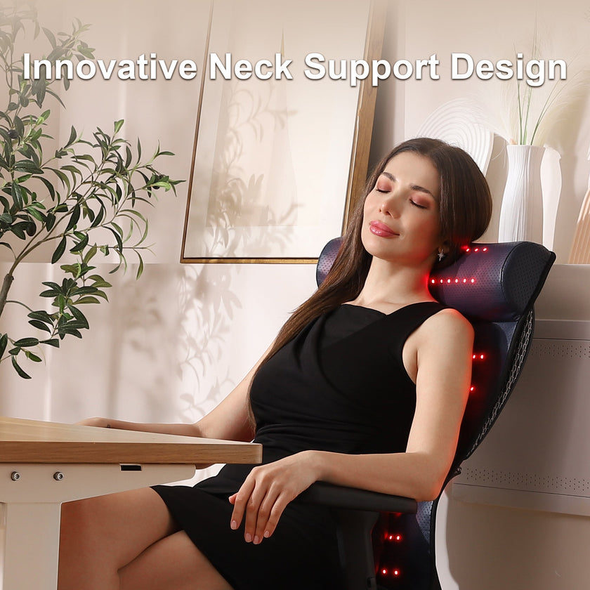 LUMYHEALTH Leather Red Light Therapy Mat with Neck Support