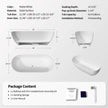 Nuvia 59-Inch Luxury Solid Surface Matte White Freestanding Soaking Tub (SAK95320)