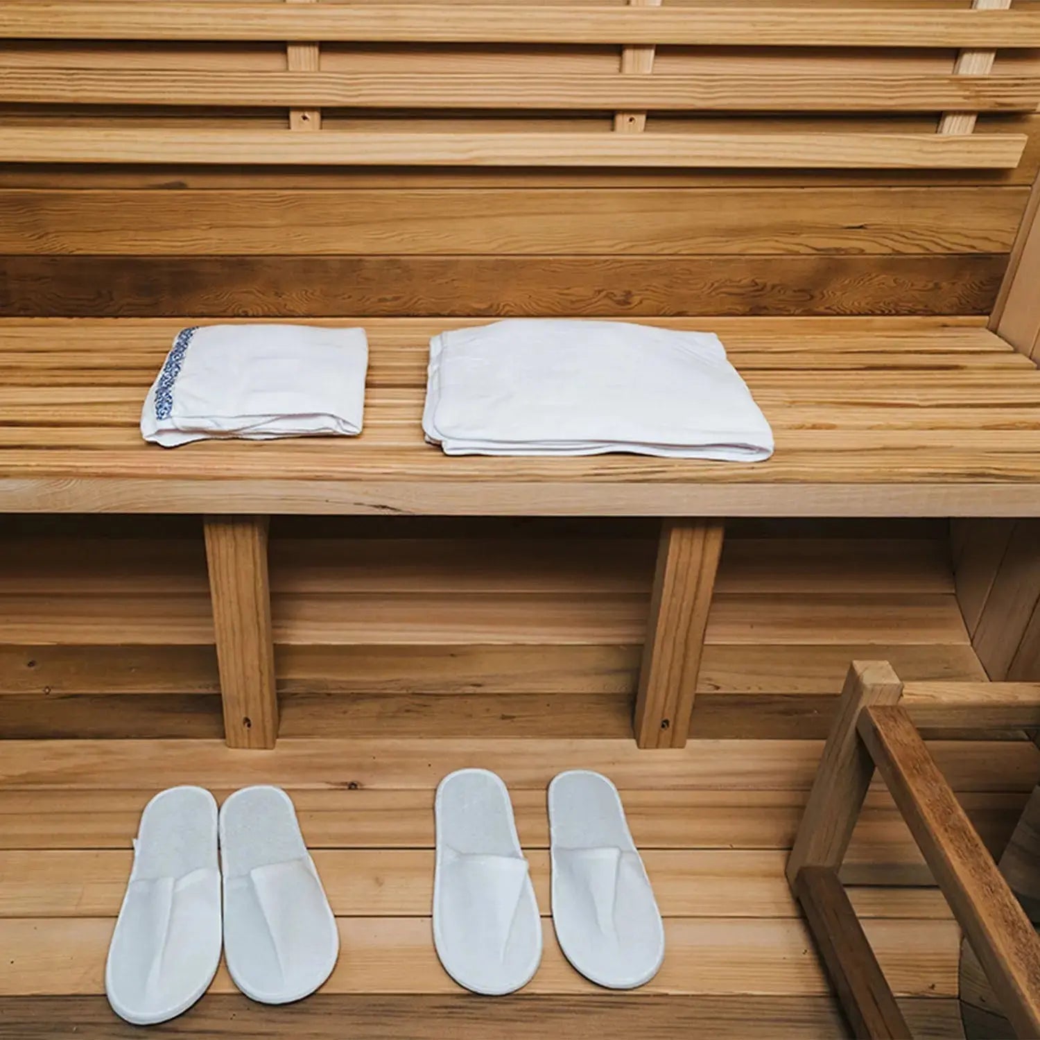 Outdoor Barrel Sauna with Front Porch & Panoramic Glass – Available in 2-6 Person Sizes