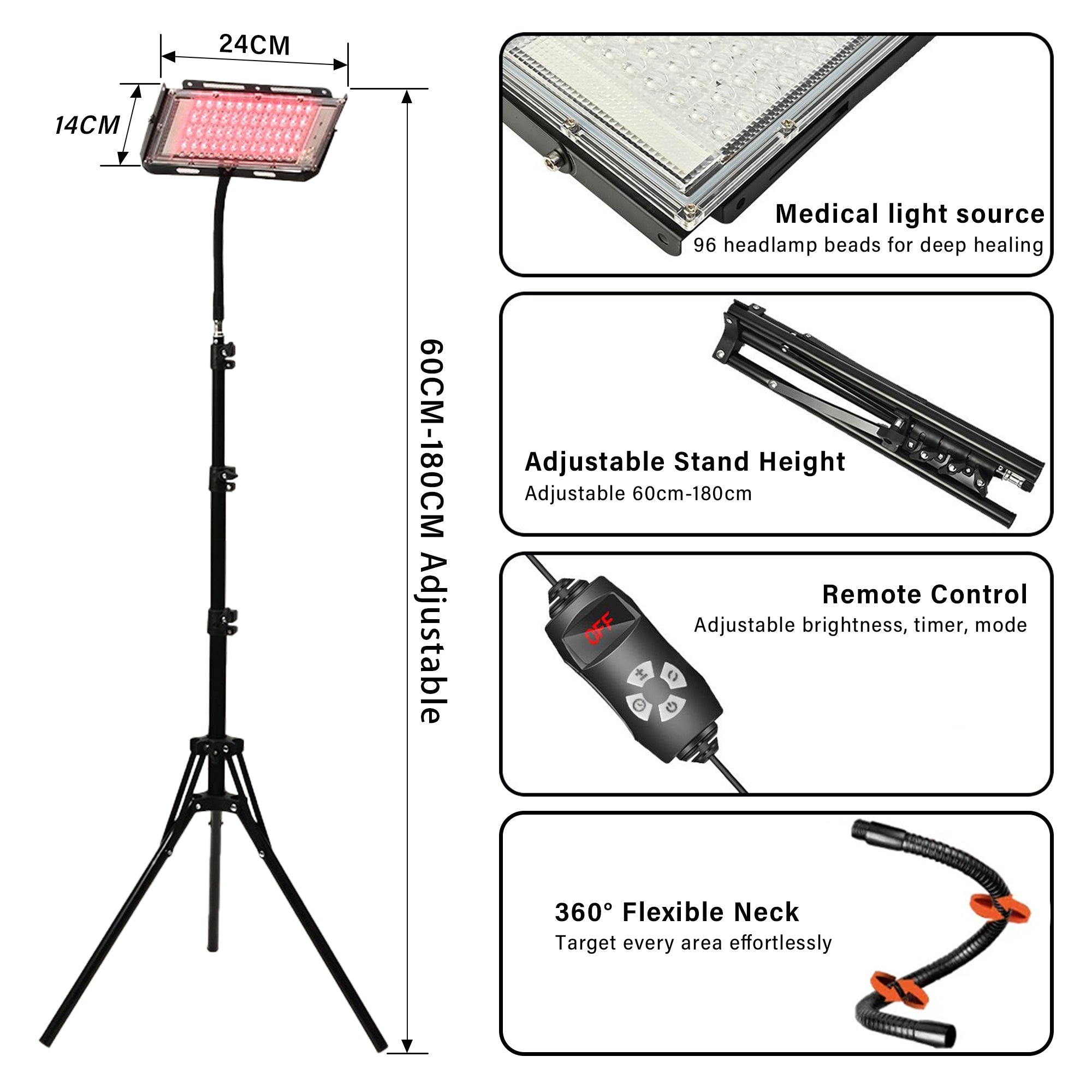 Lumyhealth Red and Infrared Light Therapy Lamp（Panel）With Stand