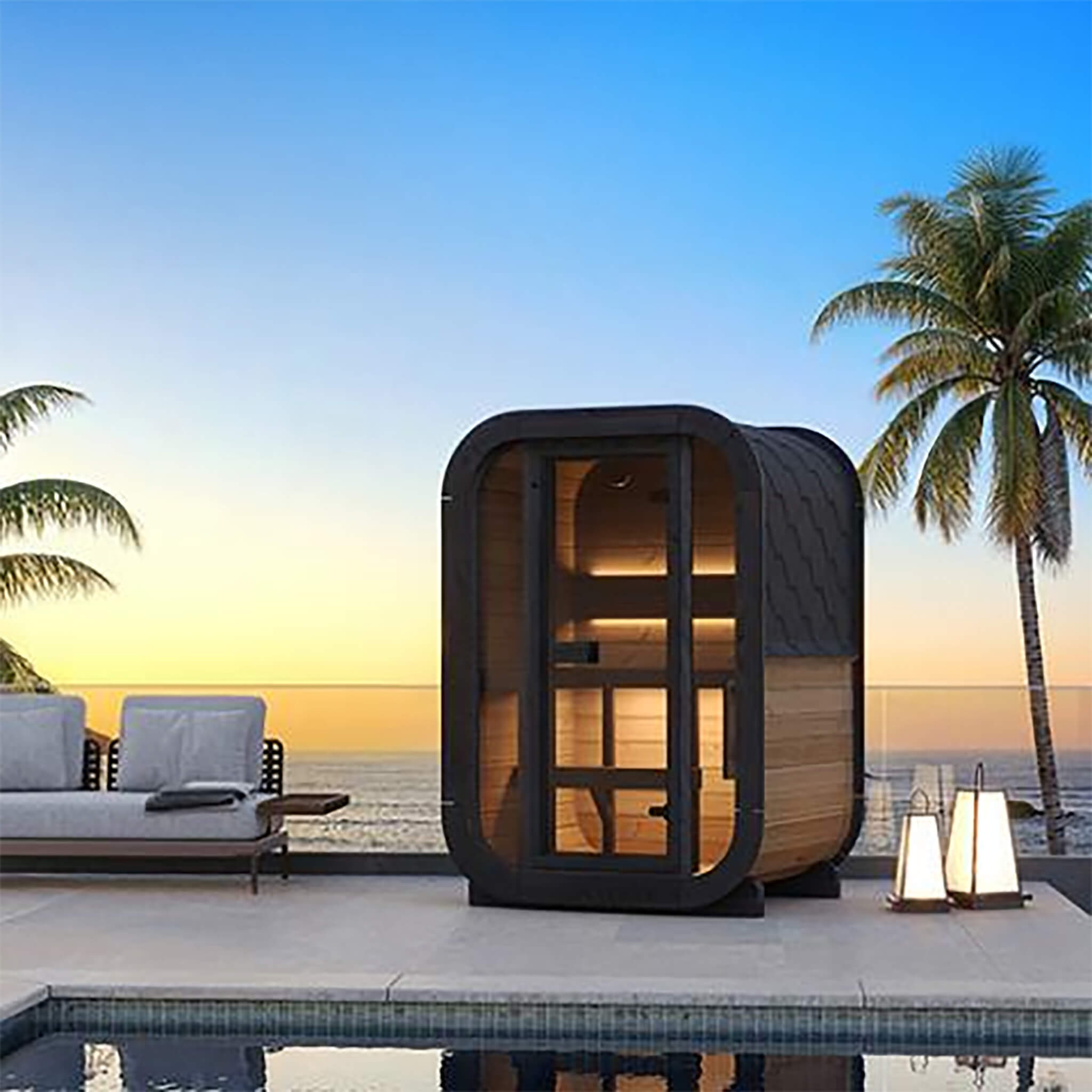 SaunaLife Model CL3G Cube-Series Outdoor 2-Person Home Sauna Kit [SL-MODELCL3G] (SAK23721)